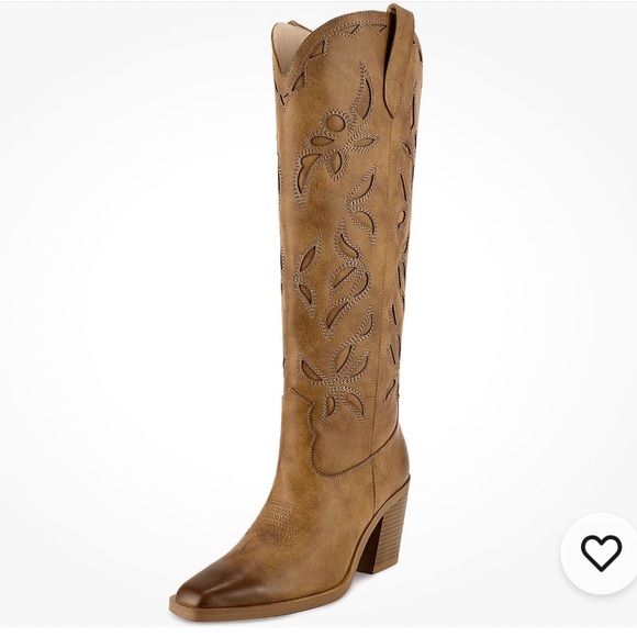 Isnom Shoes - Women's Tan Cowboy Boots